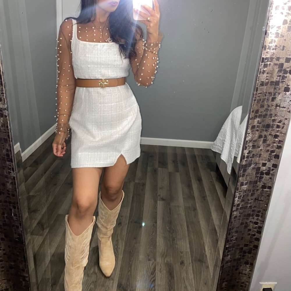 White mini dress